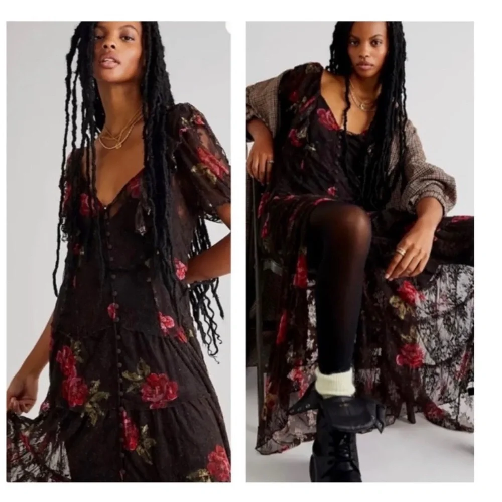 ✨ Free People Hollis Dress in Coca-Cola XS✨ - Picture 1 of 3
